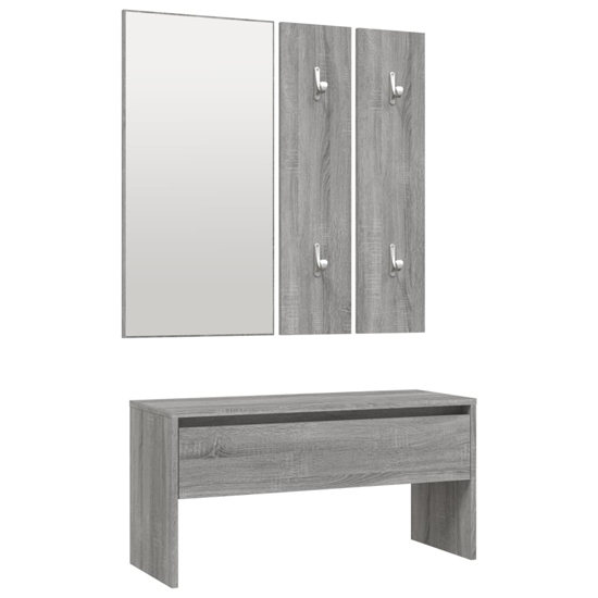 Lochlan Wooden Hallway Furniture Set In Grey Sonoma Oak_4