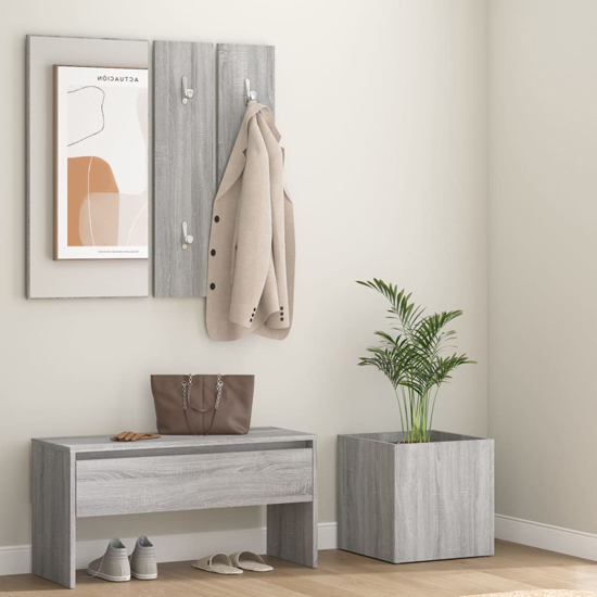 Read more about Lochlan wooden hallway furniture set in grey sonoma oak