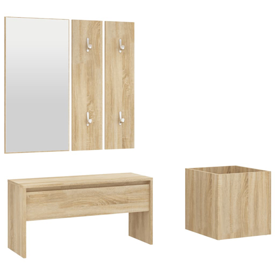 Lochlan Wooden Hallway Furniture Set In Sonoma Oak Furniture in Fashion