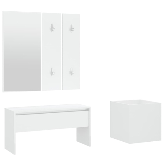 Lochlan Wooden Hallway Furniture Set In White_2