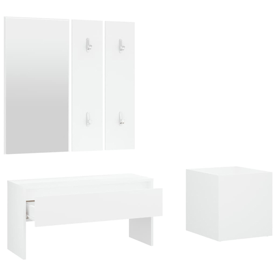 Lochlan Wooden Hallway Furniture Set In White_3