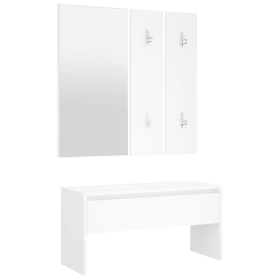 Lochlan Wooden Hallway Furniture Set In White_4