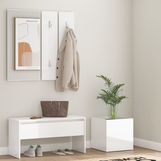 Read more about Lochlan high gloss hallway furniture set in white