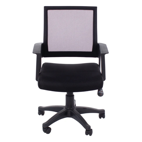 Leith Fabric Home And Office Chair In Black With Arms_2