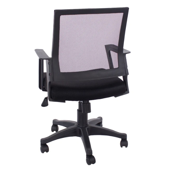 Leith Fabric Home And Office Chair In Black With Arms_3