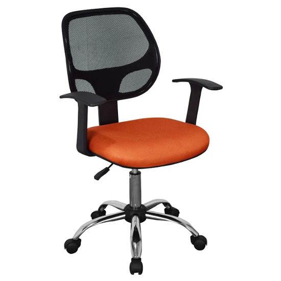 Read more about Leith fabric home and office chair in black with orange seat