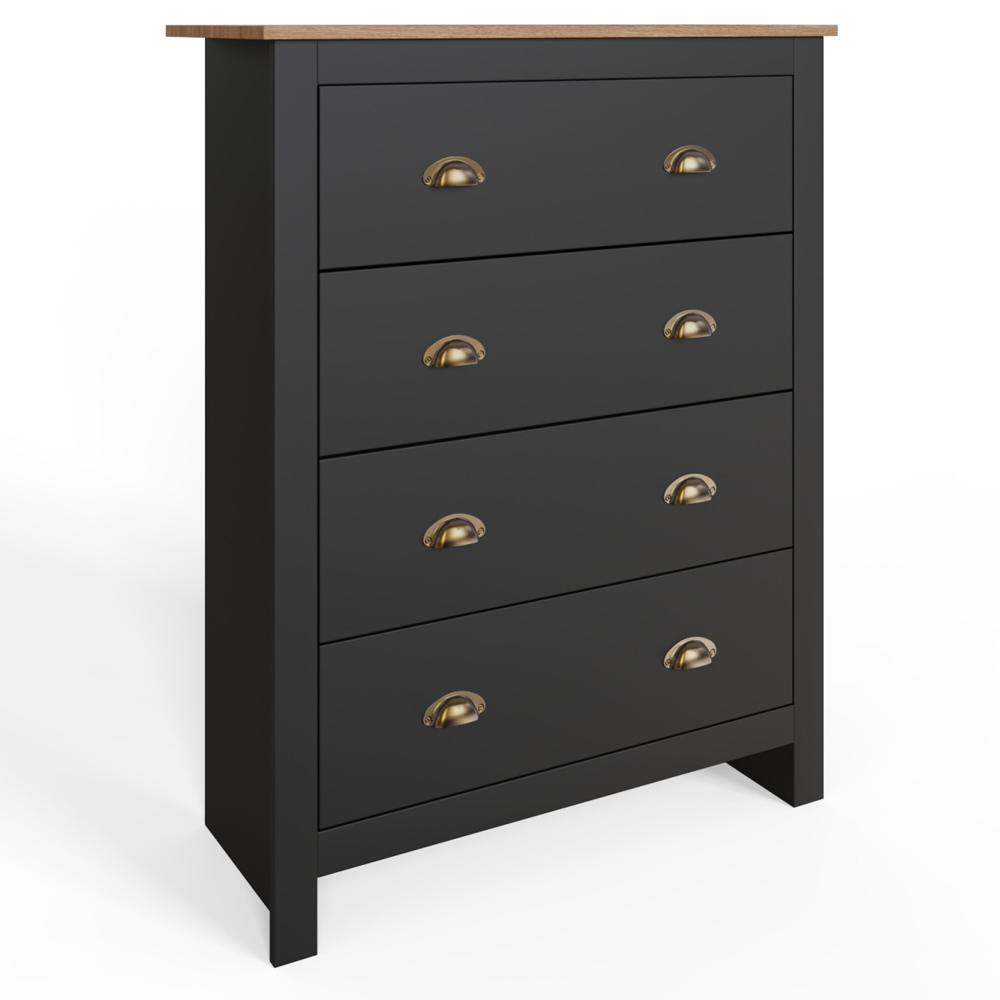 Loftus Wooden Bedroom Furniture Set With 2 Doors Wardrobe In Black And Oak
