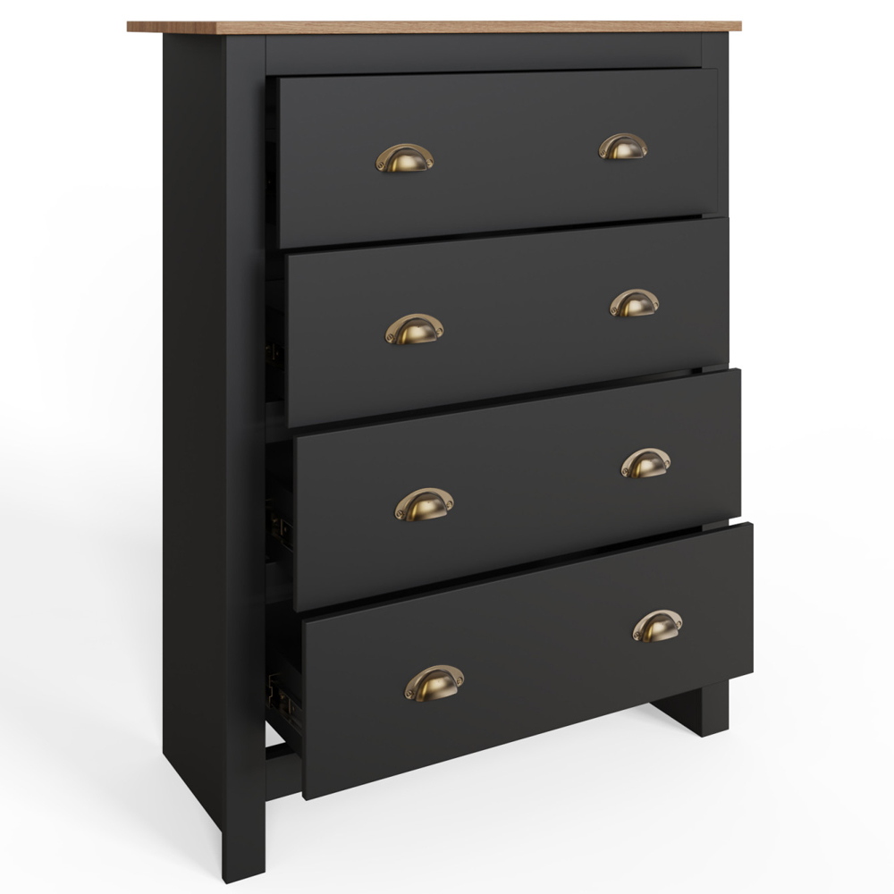 Loftus Wooden Bedroom Furniture Set With 2 Doors Wardrobe In Black And Oak
