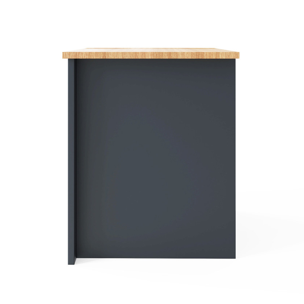 Loftus Wooden Bedside Cabinet with 2 Drawers in Slate Blue