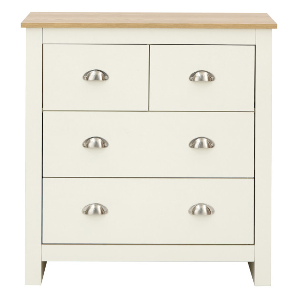 Loftus Wooden Chest Of 4 Drawers In Cream And Oak