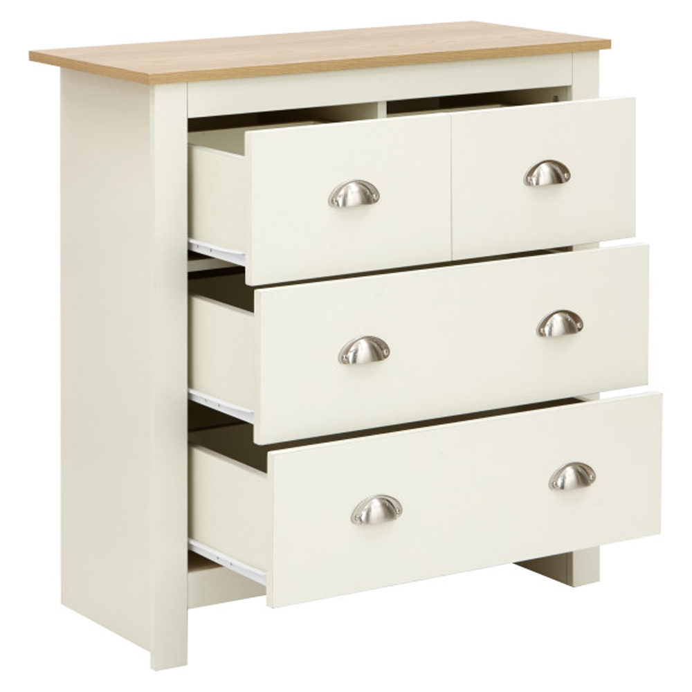 Loftus Wooden Chest Of 4 Drawers In Cream And Oak