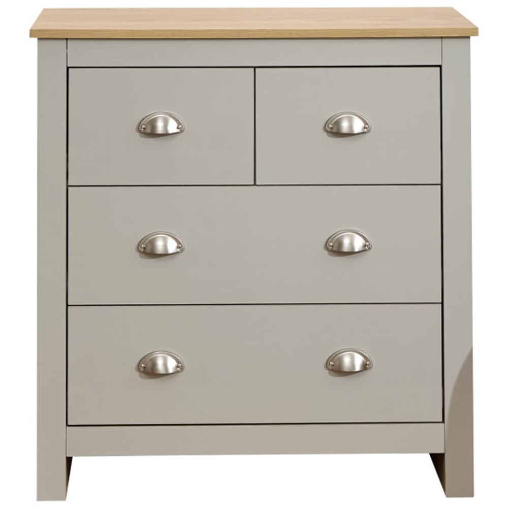 Loftus Wooden Chest Of 4 Drawers In Grey And Oak