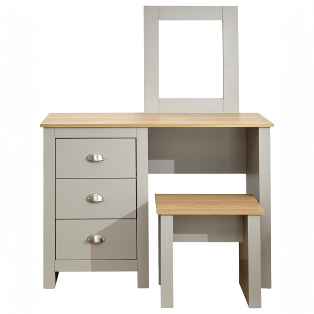Loftus Wooden Dressing Table Set In Grey And Oak