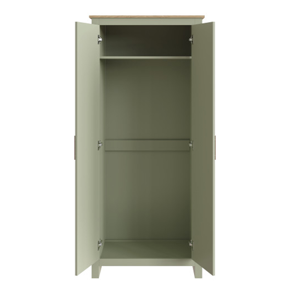 Loftus Wooden Furniture Set With 2 Doors Wardrobe In Sage Green Oak