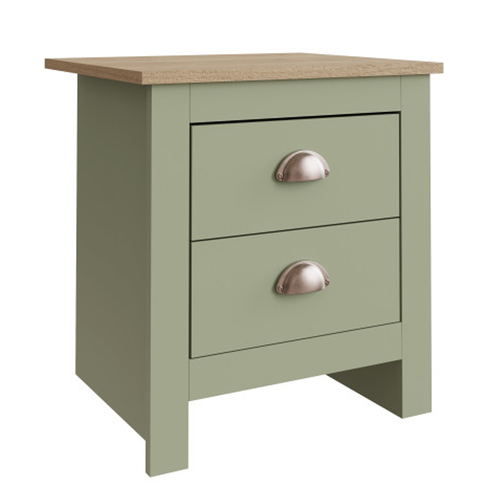 Loftus Wooden Furniture Set With 2 Doors Wardrobe In Sage Green Oak