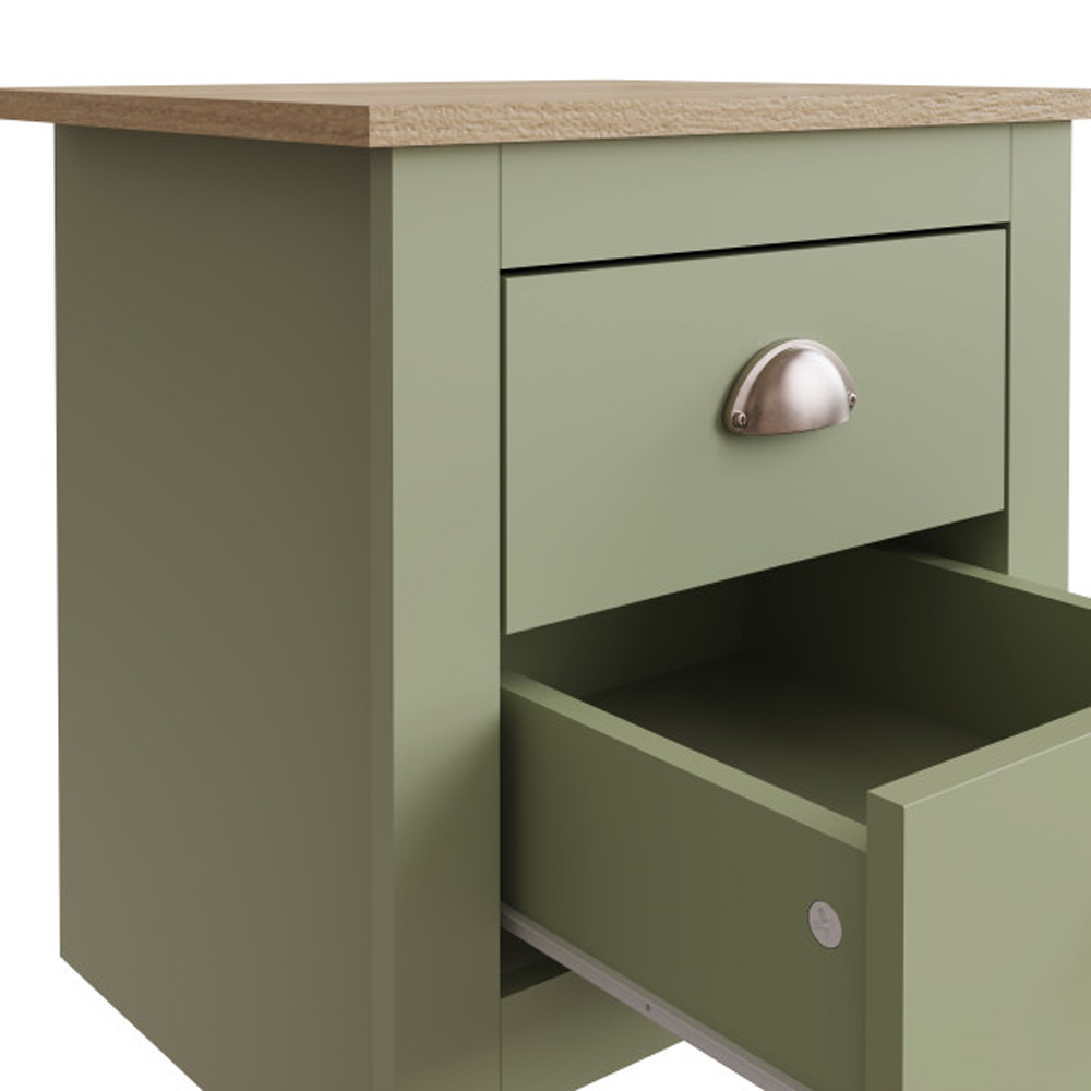 Loftus Wooden Furniture Set With 2 Doors Wardrobe In Sage Green Oak