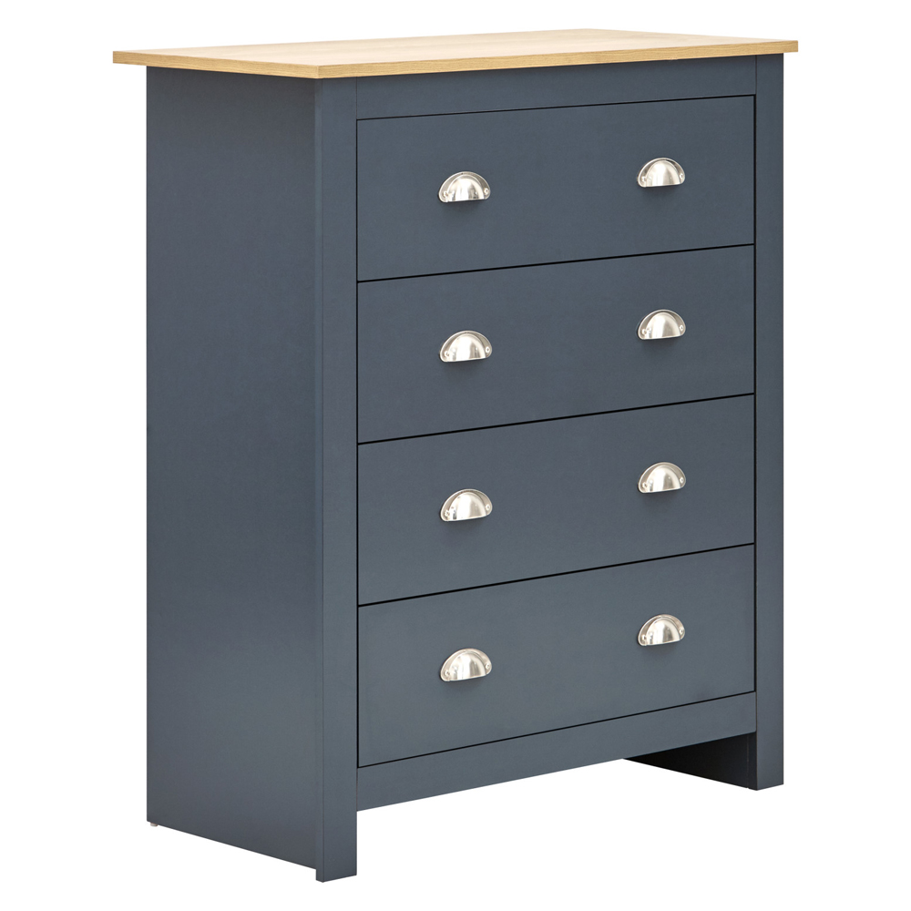 Loftus Wooden Furniture Set With 2 Doors Wardrobe In Slate Blue Oak