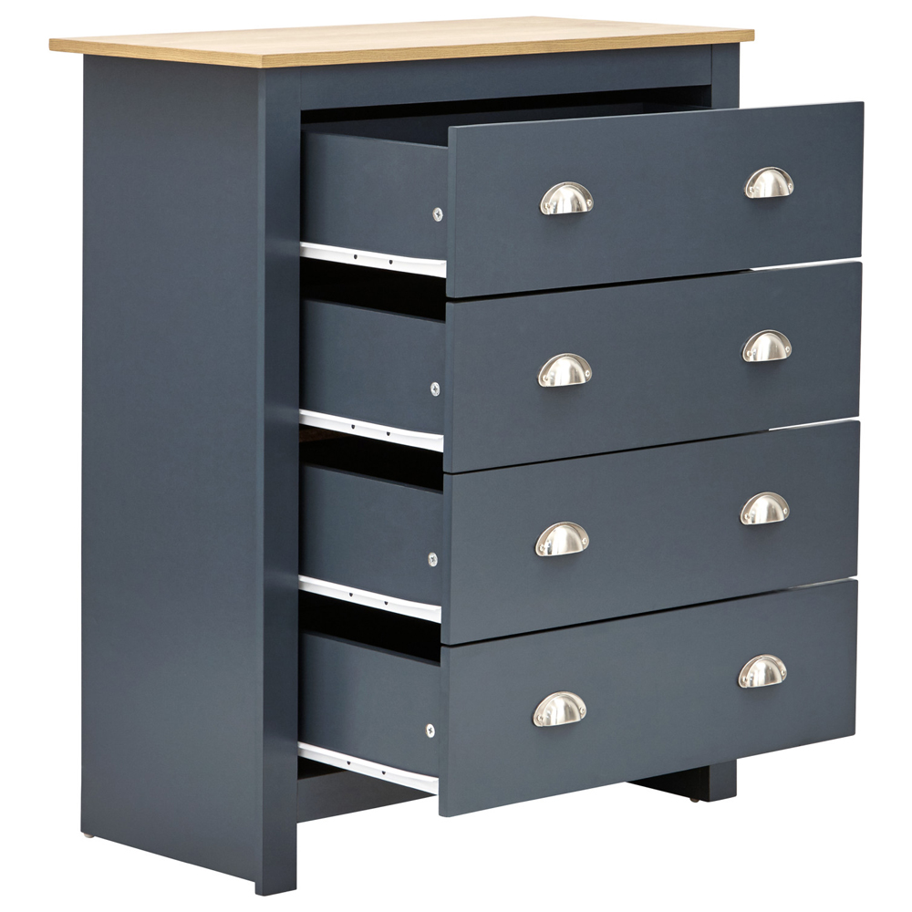 Loftus Wooden Furniture Set With 2 Doors Wardrobe In Slate Blue Oak