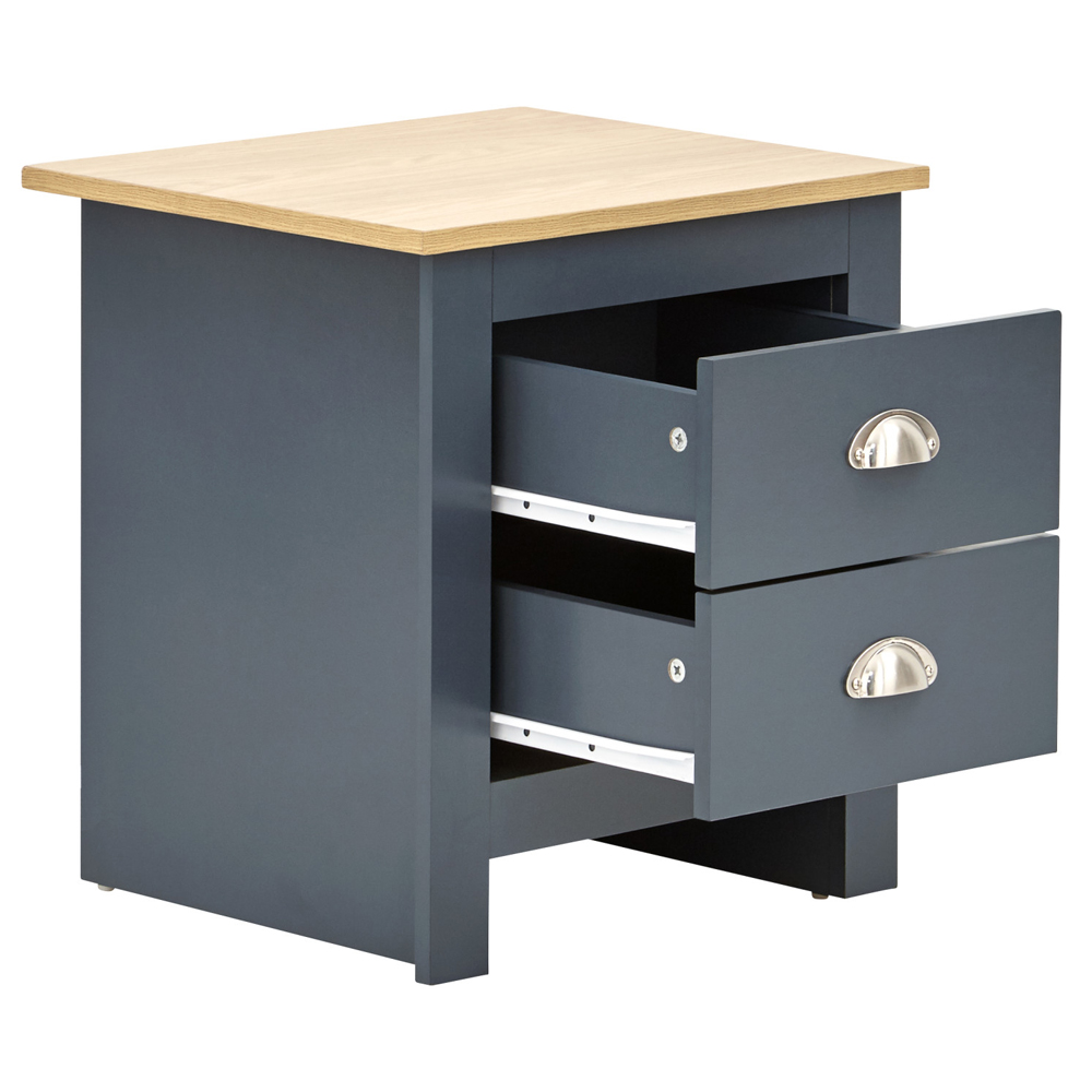 Loftus Wooden Furniture Set With 2 Doors Wardrobe In Slate Blue Oak