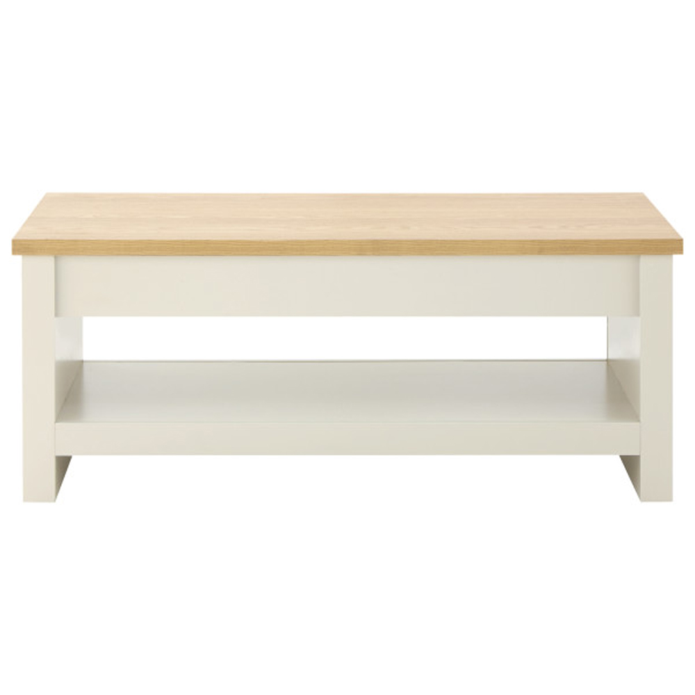 Loftus Wooden Lift Up Coffee Table In Cream And Oak