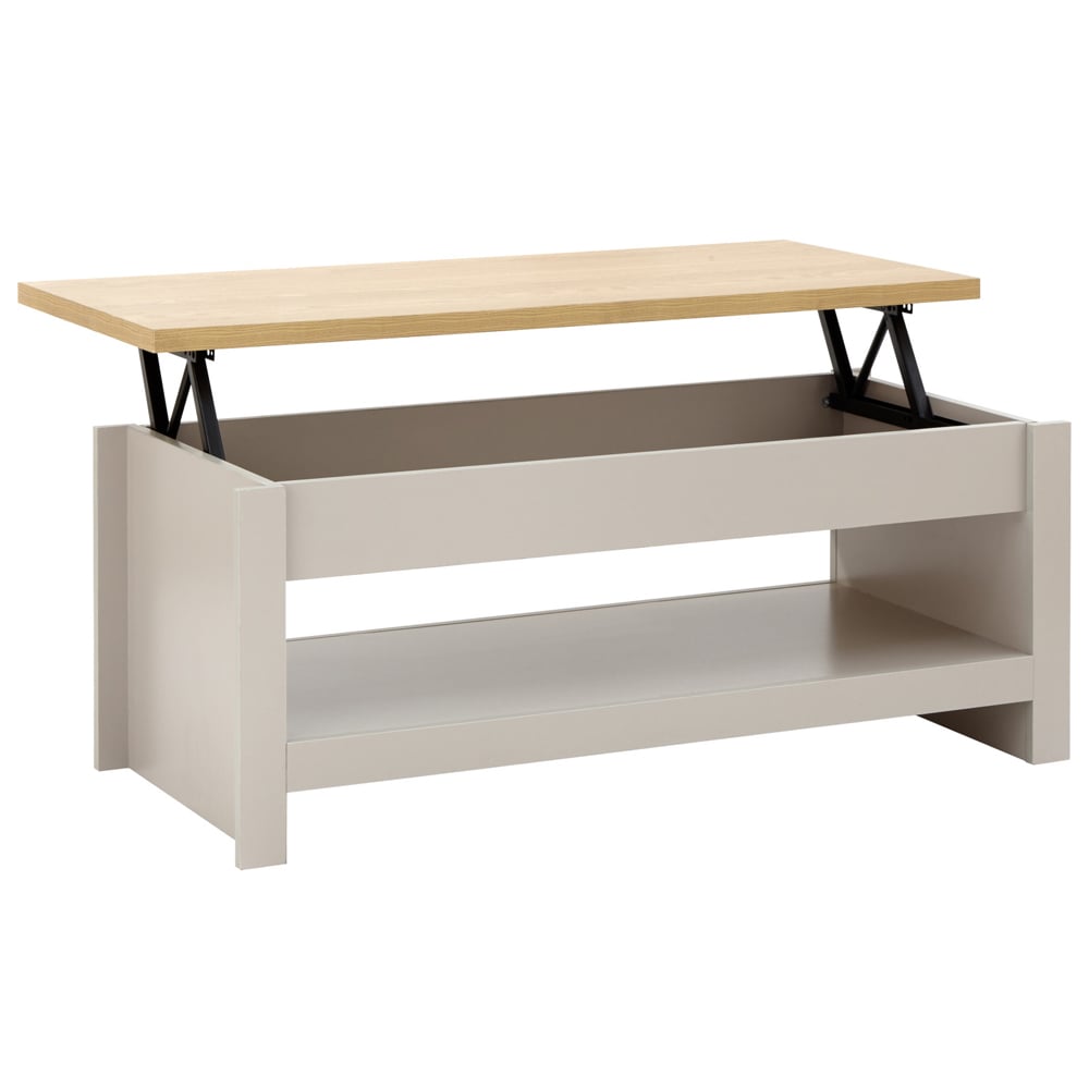 Loftus Wooden Lift Up Coffee Table In Grey And Oak