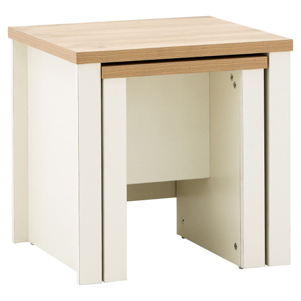 Loftus Wooden Nest Of 2 Tables In Cream And Oak