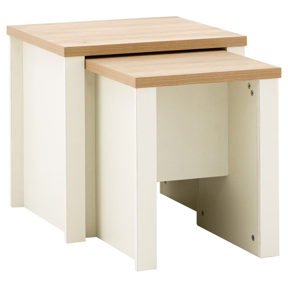 Loftus Wooden Nest Of 2 Tables In Cream And Oak