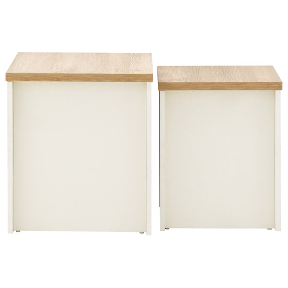 Loftus Wooden Nest Of 2 Tables In Cream And Oak
