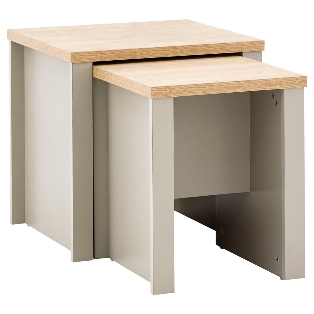 Loftus Wooden Nest Of 2 Tables In Grey And Oak