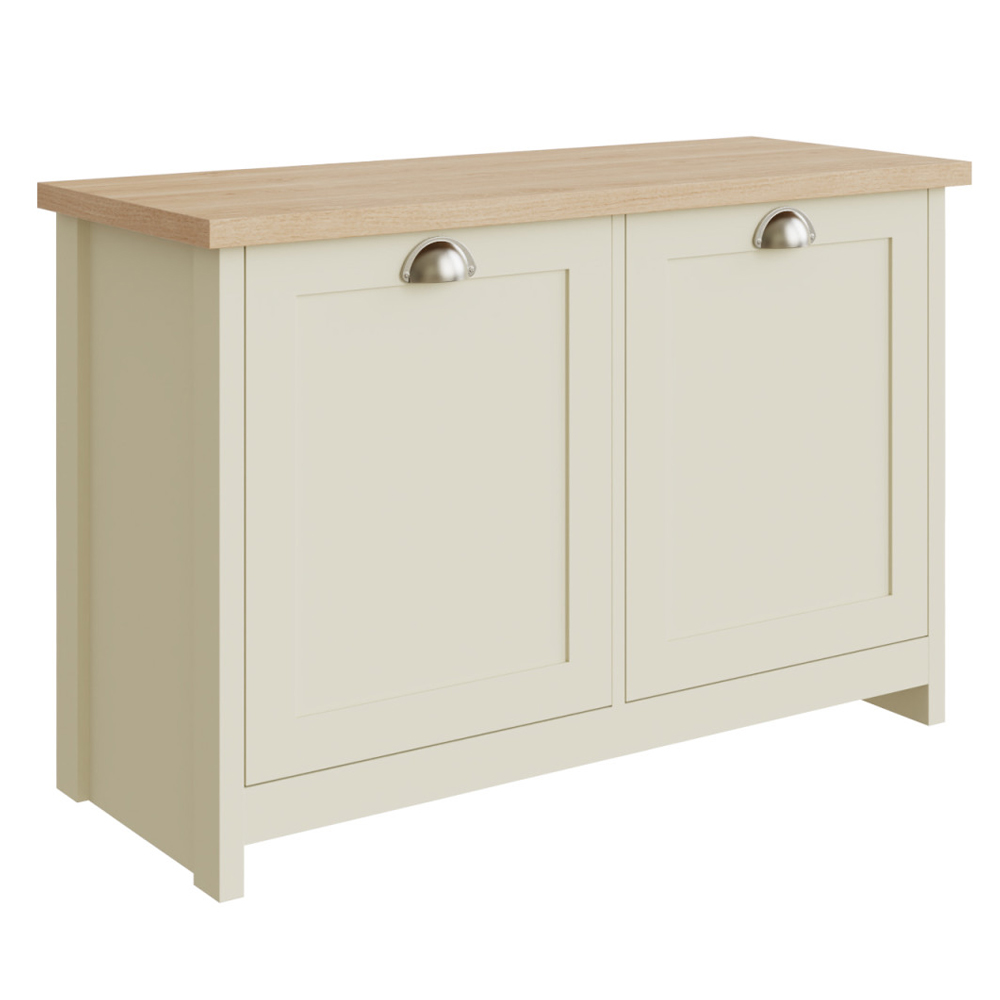 Loftus Wooden Shoe Cabinet With 2 Doors In Cream And Oak