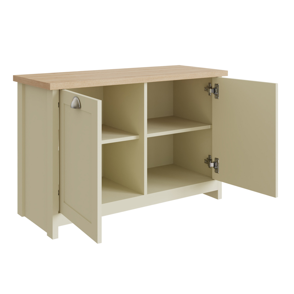 Loftus Wooden Shoe Cabinet With 2 Doors In Cream And Oak