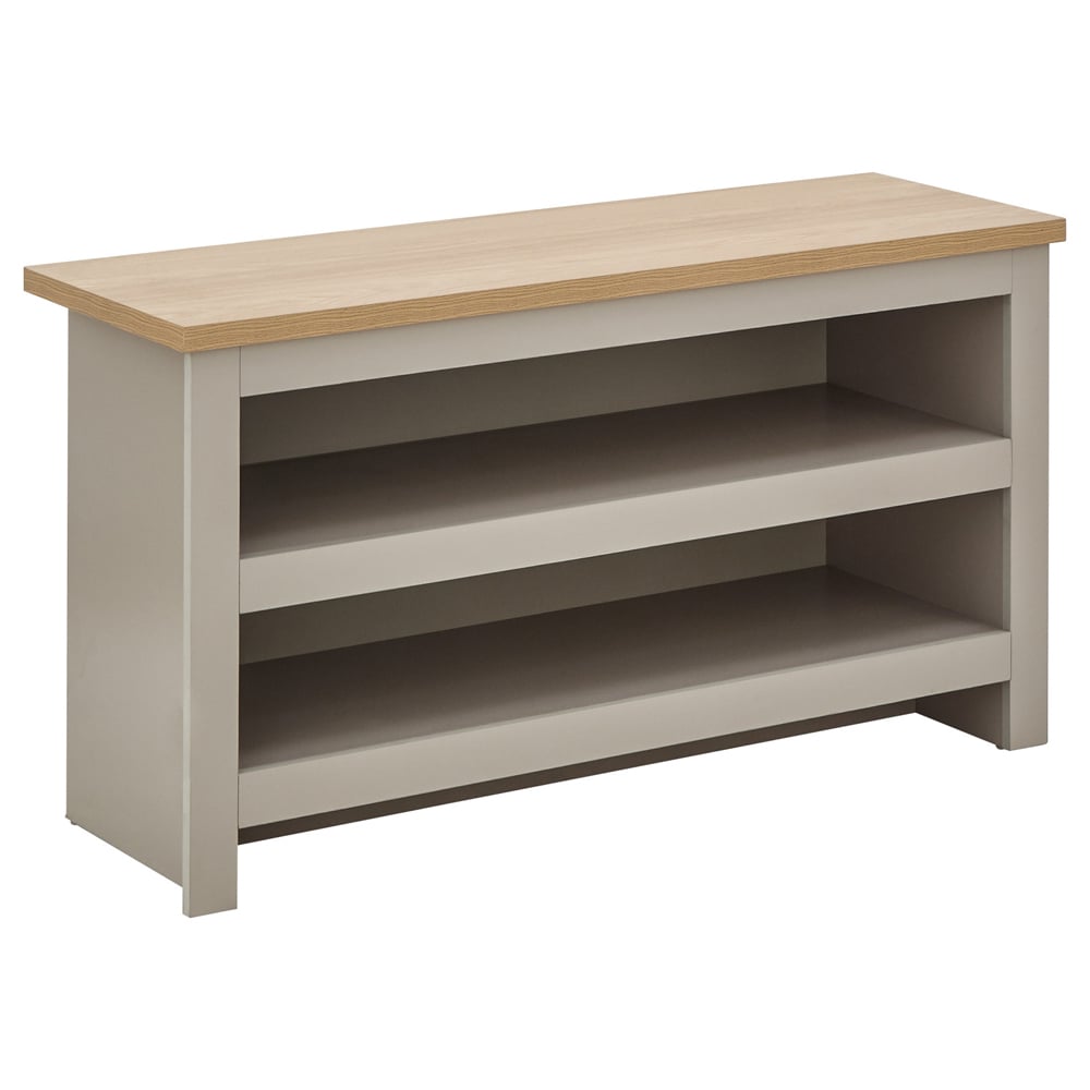 Loftus Wooden Shoe Seating Bench With 2 Shelves In Grey And Oak