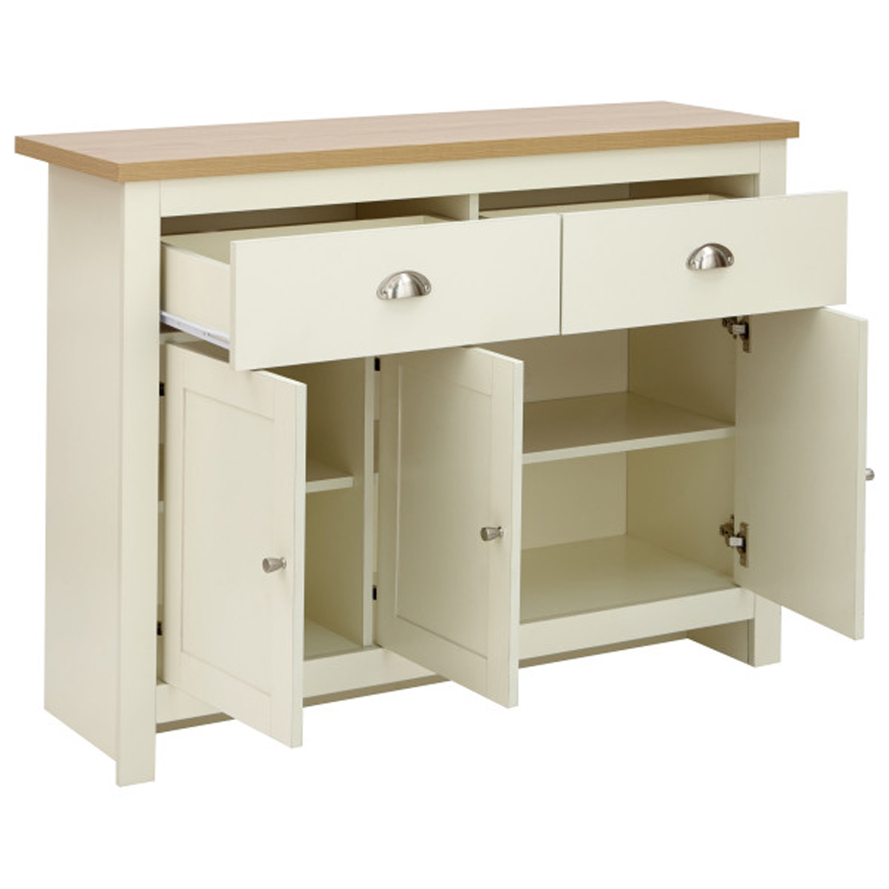 Loftus Wooden Sideboard With 3 Doors 2 Drawers In Cream And Oak