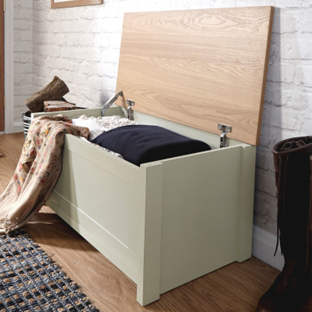 Loftus Wooden Storage Box In Cream And Oak
