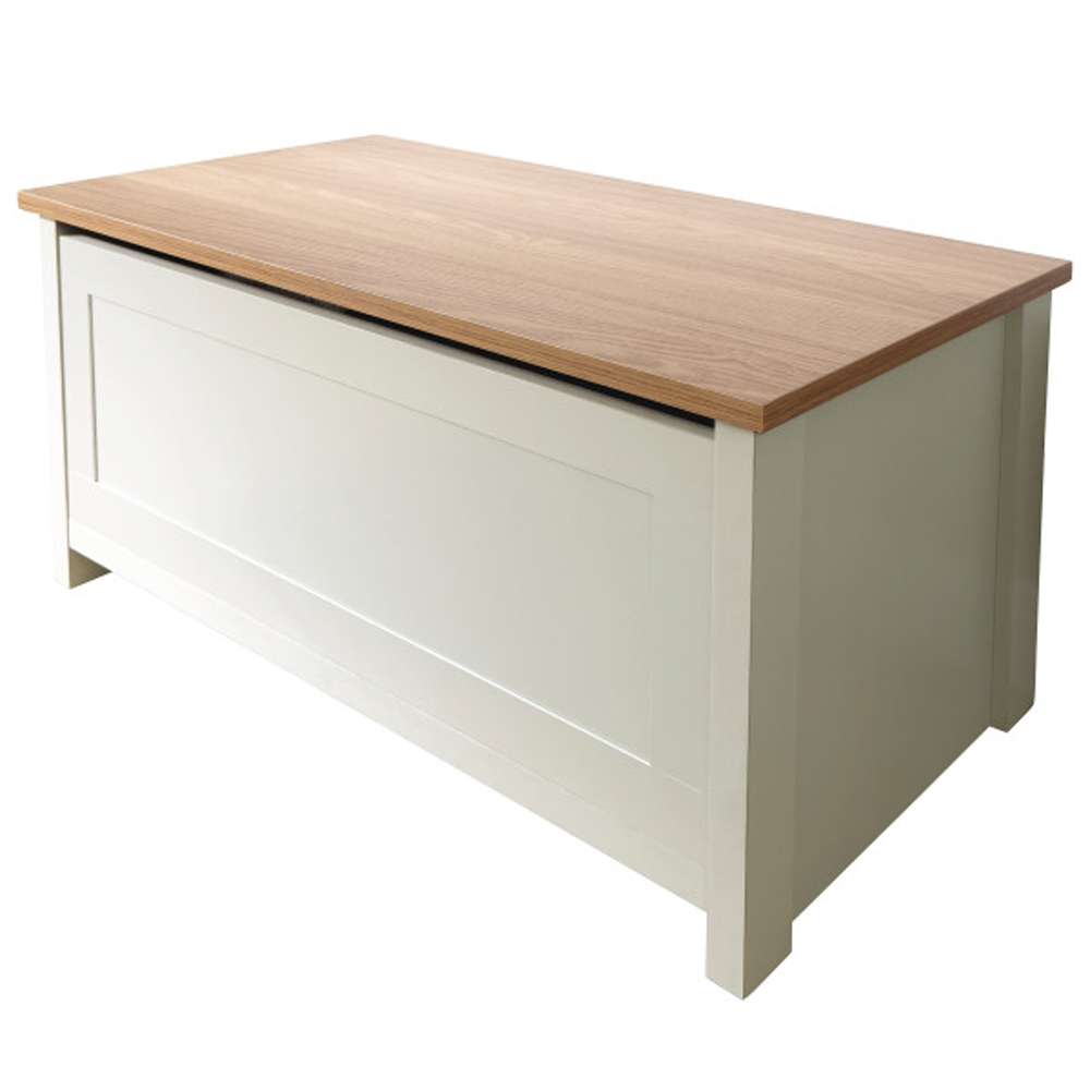 Loftus Wooden Storage Box In Cream And Oak