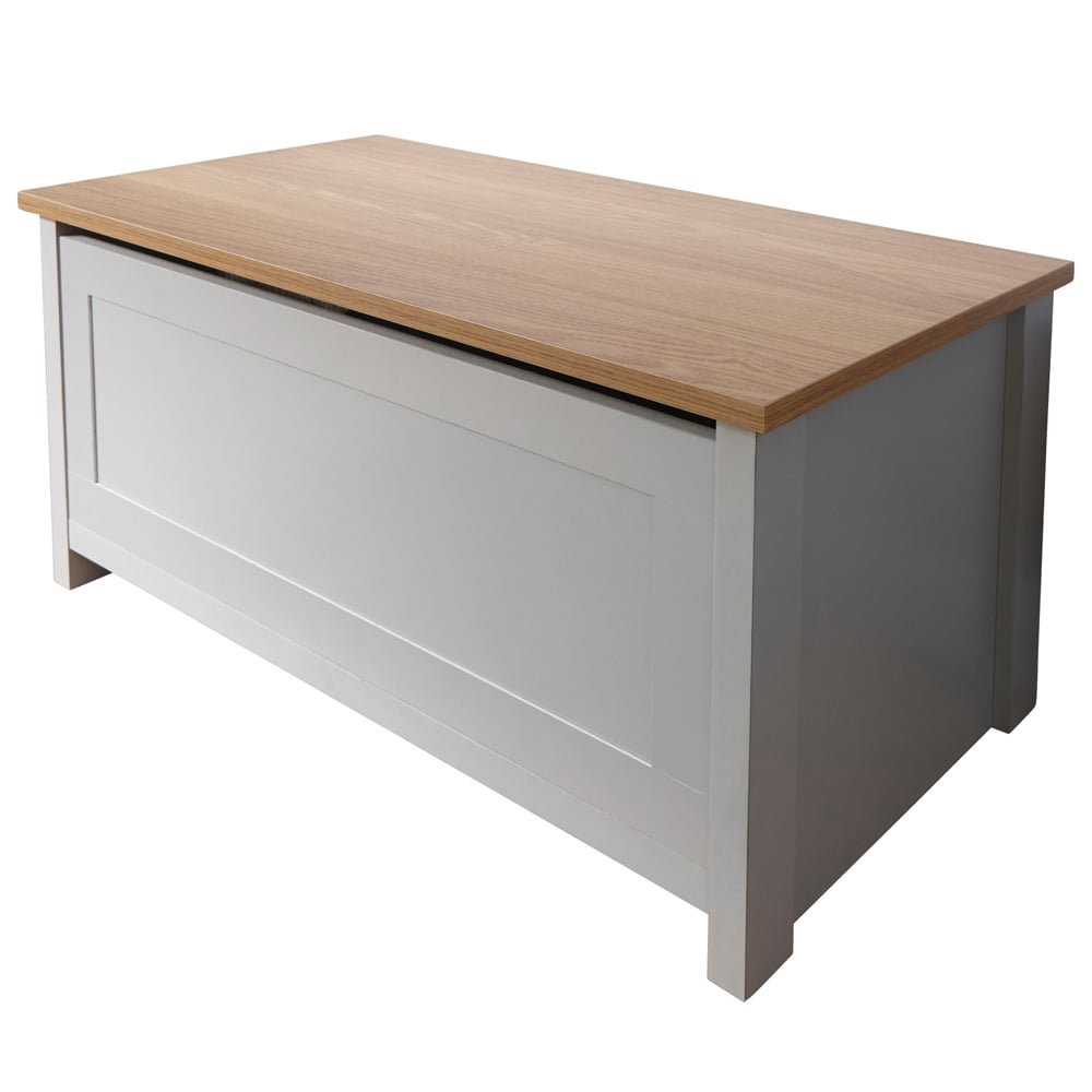 Loftus Wooden Storage Box In Grey And Oak