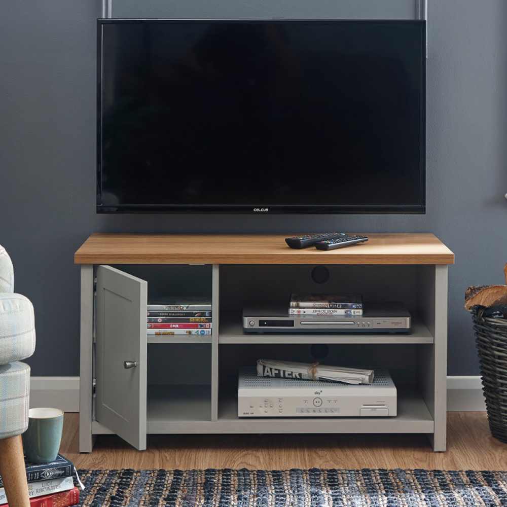 Loftus Wooden TV Stand With 1 Door In Grey And Oak