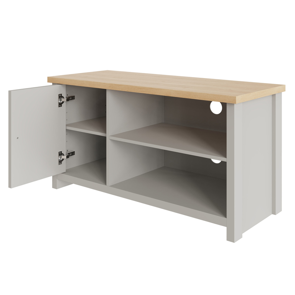 Loftus Wooden TV Stand With 1 Door In Grey And Oak