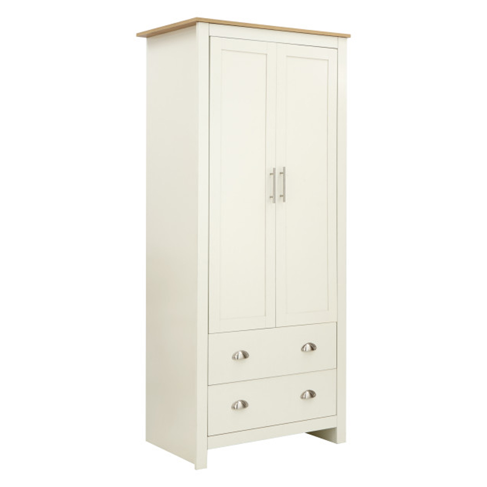 Loftus Wooden Wardrobe With 2 Doors 2 Drawers In Cream And Oak