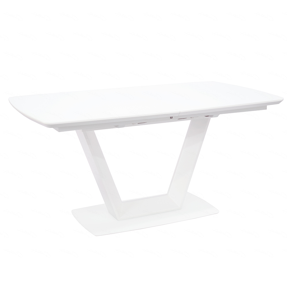 Logan Large Glass Extending Dining Table In White