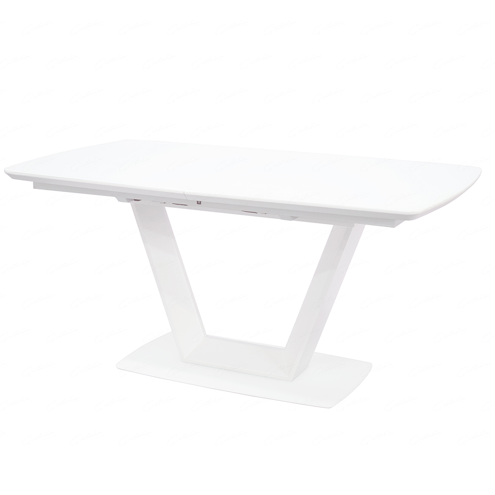 Logan Small Glass Extending Dining Table In White