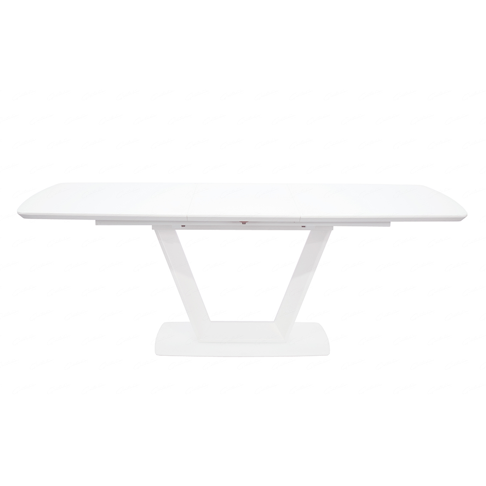 Logan Small Glass Extending Dining Table In White