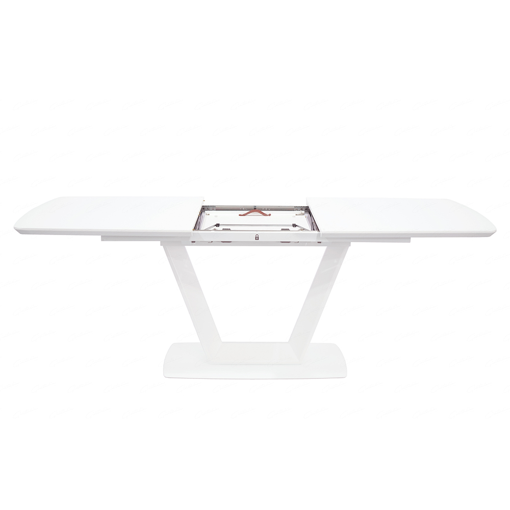 Logan Small Glass Extending Dining Table In White