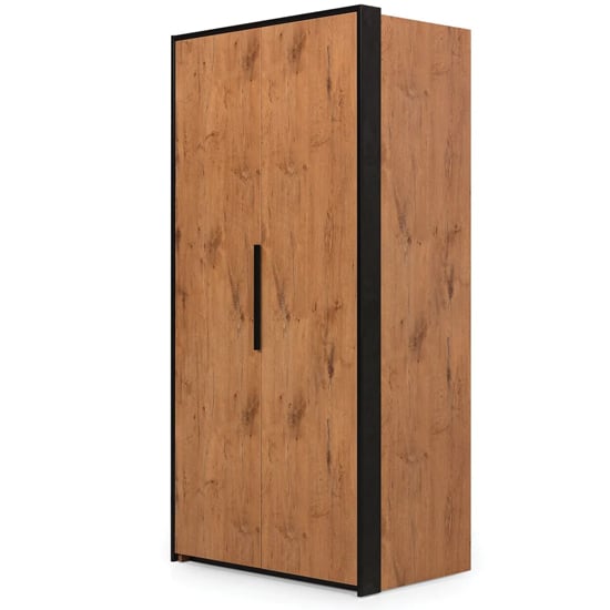 Logan Wooden Wardrobe Left With 1 Folding Door In Lancelot Oak