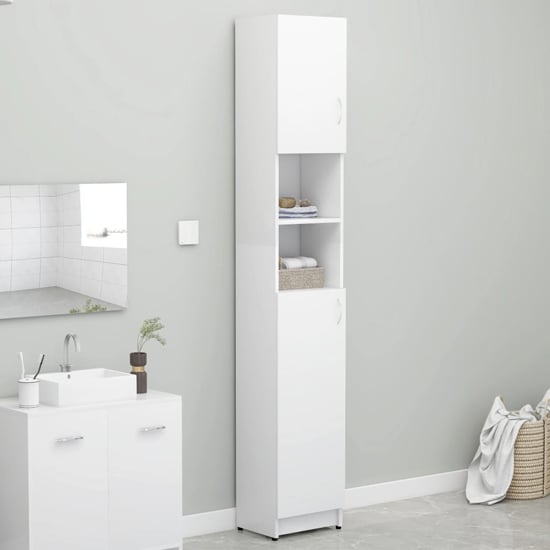 Product photograph of Logan Wooden Bathroom Storage Cabinet With 2 Doors In White from Furniture in Fashion