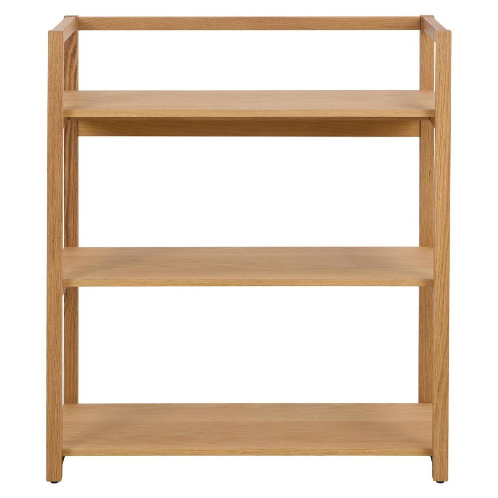 Logan Wooden Bookcase With 3 Shelves In Oak