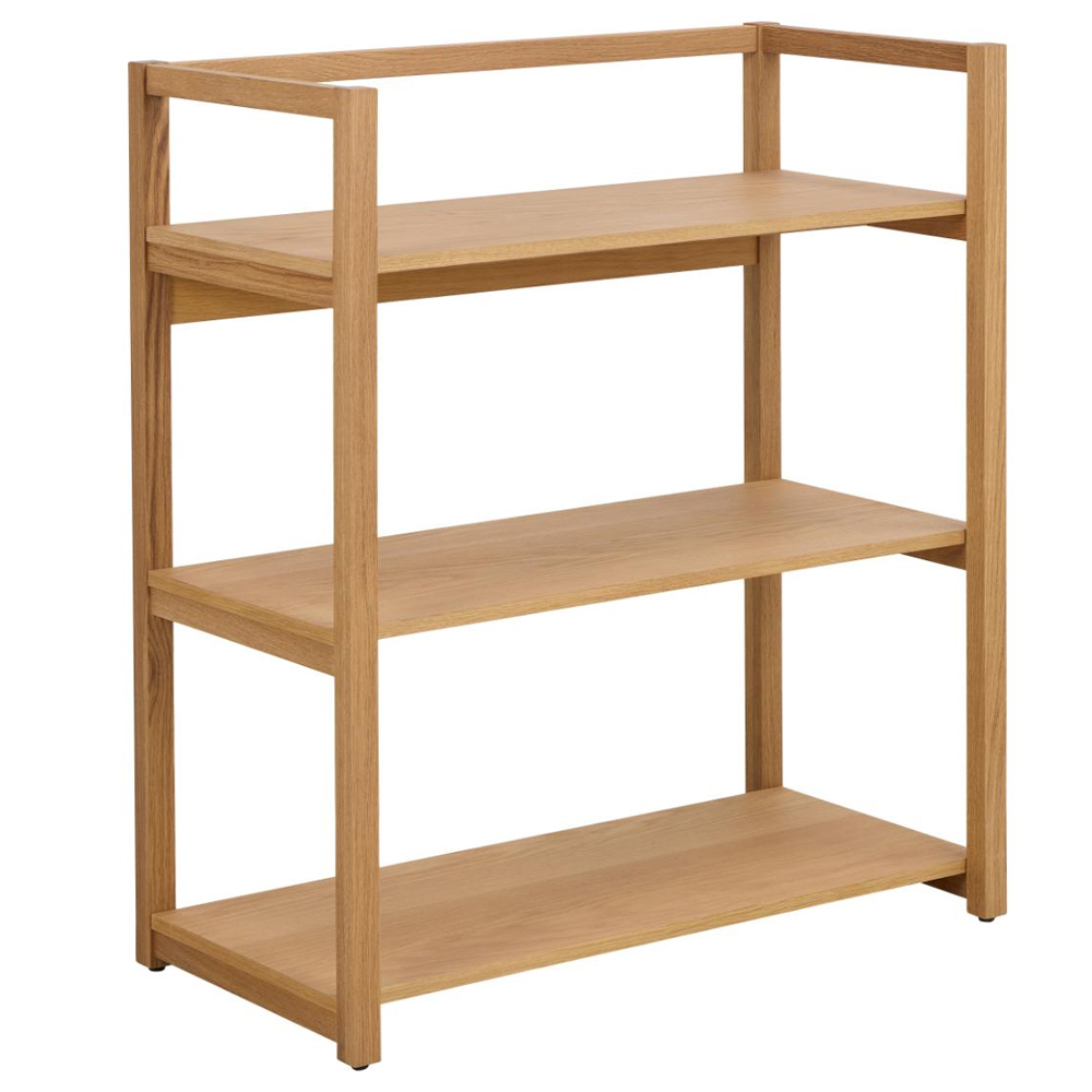 Logan Wooden Bookcase With 3 Shelves In Oak