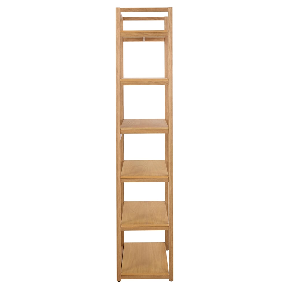 Logan Wooden Bookcase With 6 Shelves In Oak