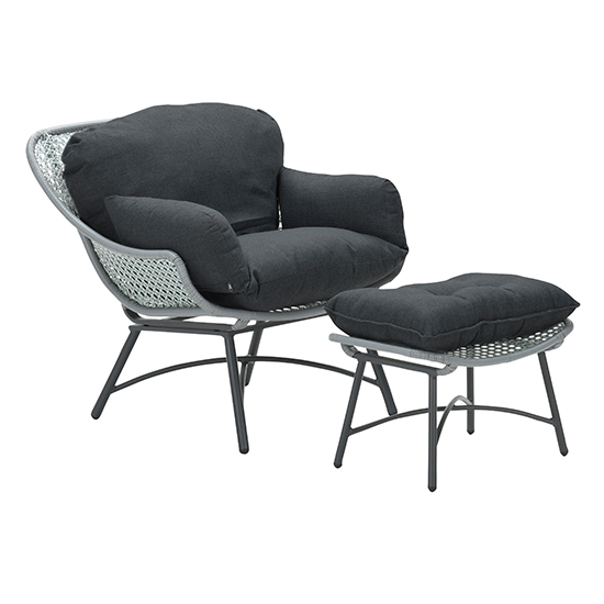 Read more about Logera relaxing chair with stool in reflex black and green