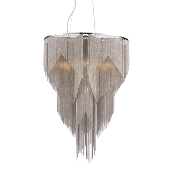 Photo of Loire 7 lights pendant light in bright nickel and silver